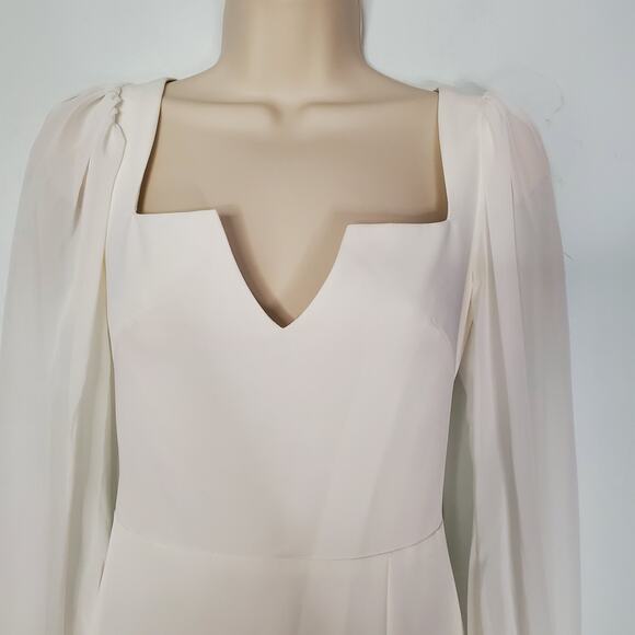Jenny Yoo Long Bishop Sleeve Wedding Dress Deep V Back Gown White Ivory Size 2 - Picture 5 of 10